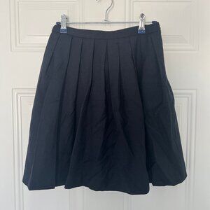 Uniqlo Navy Pleated Wool Skirt